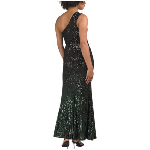 DRESS THE POPULATION Sariah One Shoulder Gown - Picture 2 of 5